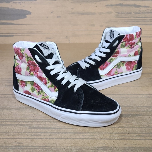 Vans Sk8-Hi Floral Canvas/Suede Shoes - Picture 5 of 8